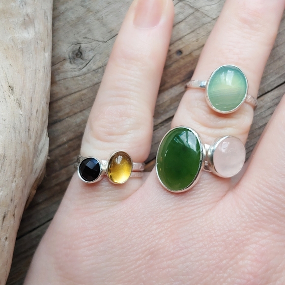 SALE!! Striped Green Agate Size 8.5 - Picture 2 of 2